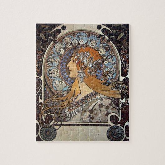 Plume Zodiac Woman door Alphonse Mucha - Art Nouve Legpuzzel (Verticaal)