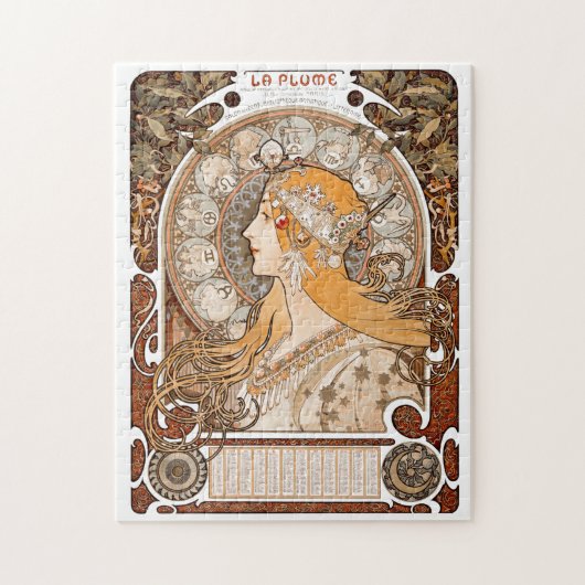 Plume Zodiac Woman door Alphonse Mucha - Art Nouve Legpuzzel (Verticaal)