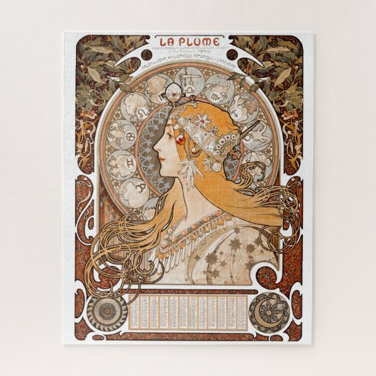 Plume Zodiac Woman door Alphonse Mucha - Art Nouve Legpuzzel (Verticaal)