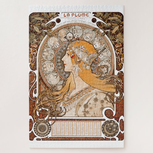 Plume Zodiac Woman door Alphonse Mucha - Art Nouve Legpuzzel (Verticaal)