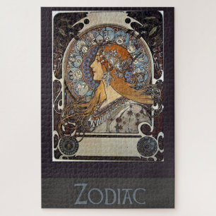 Plume Zodiac Woman door Alphonse Mucha - Art Nouve Legpuzzel
