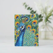 Plumed Peacock I Briefkaart (Staand voorkant)