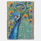 Plumed Peacock I Deken (Voorkant Verticaal)