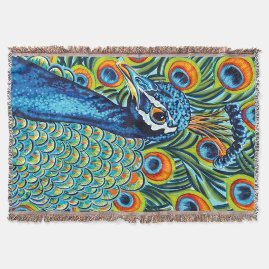 Plumed Peacock I Deken (Voorkant)