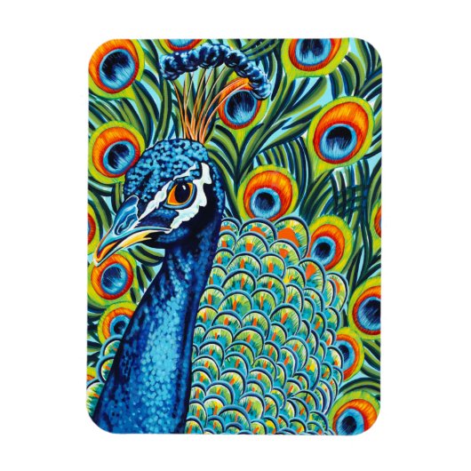 Plumed Peacock I Magneet (Verticaal)