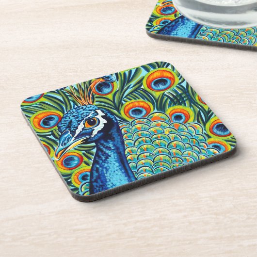 Plumed Peacock I Onderzetter (Linkerzijde)