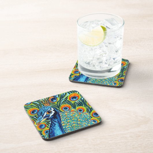 Plumed Peacock I Onderzetter (Rechterzijde)