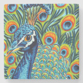 Plumed Peacock I Stenen Onderzetter (Voorkant)