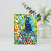 Plumed Peacock II Briefkaart (Staand voorkant)