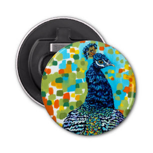 Plumed Peacock II Button Flesopener
