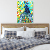 Plumed Peacock II Canvas Afdruk (Insitu (Slaapkamer))