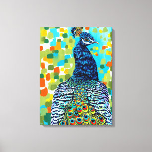 Plumed Peacock II Canvas Afdruk