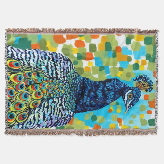 Plumed Peacock II Deken (Voorkant)