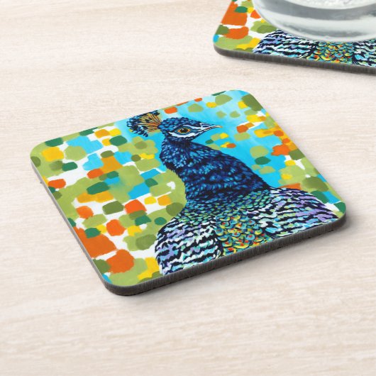 Plumed Peacock II Drankjes Onderzetter (Linkerzijde)