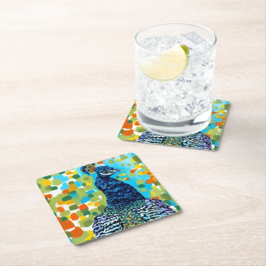 Plumed Peacock II Kartonnen Onderzetters (Insitu)