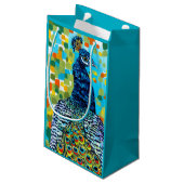 Plumed Peacock II Klein Cadeauzakje (Achterkant Gekanteld)