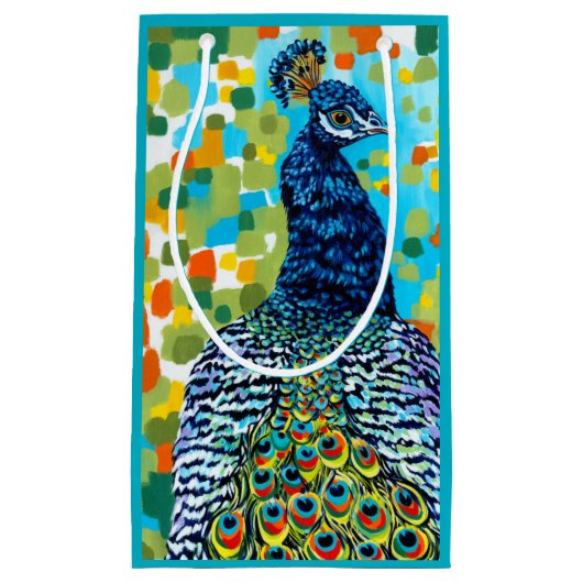 Plumed Peacock II Klein Cadeauzakje (Voorkant)