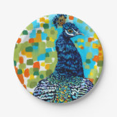 Plumed Peacock II Papieren Bordje (Voorkant)