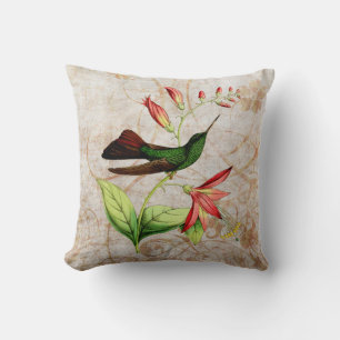 Plumeleteer Hummingbird  Grunge Pillow Kussen