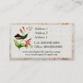 Plumeleteer Hummingbird Visitekaartjes (Achterkant)