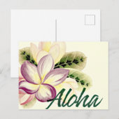 Plumeria Aloha Briefkaart (Voorkant / Achterkant)