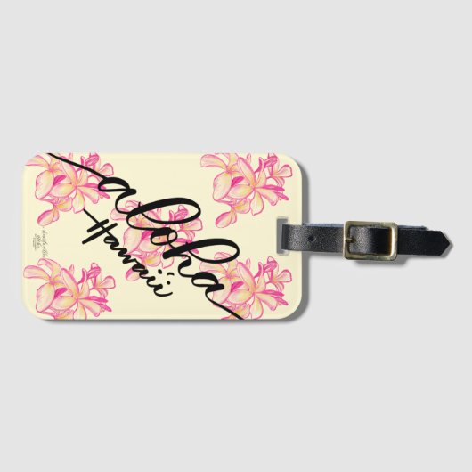 Plumeria Aloha Hawaii Bag Labels (Voorkant (horizontaal))