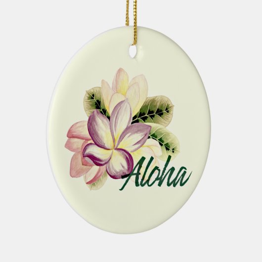  Plumeria Aloha  Keramisch Ornament (Rechts)