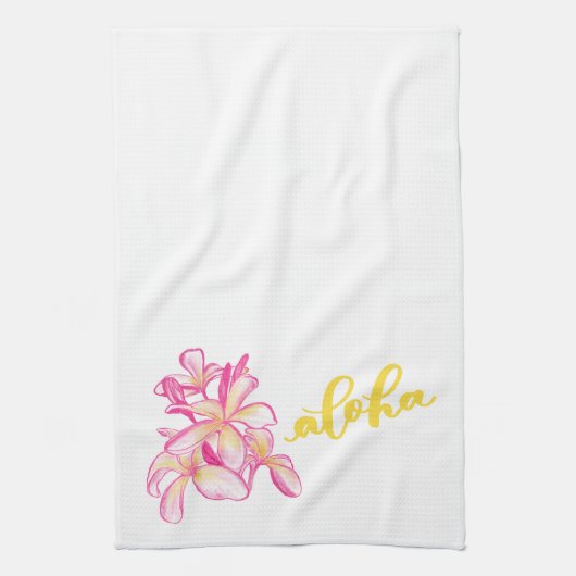 Plumeria Aloha Kitchen Towel Theedoek (Verticaal)