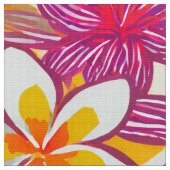 Plumeria Aloha print Stof (Close Up)