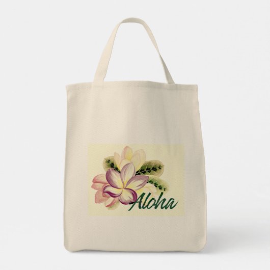  Plumeria Aloha Tote Bag (Achterkant)