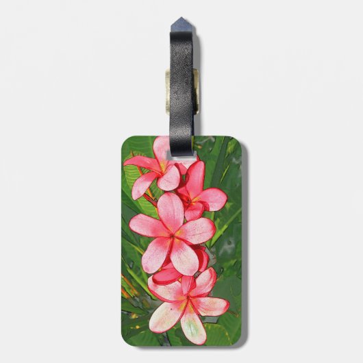 plumeria bagagelabel (Achterkant verticaal)
