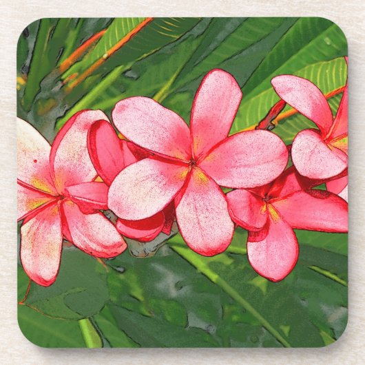 Plumeria Bier Onderzetter (Voorkant)