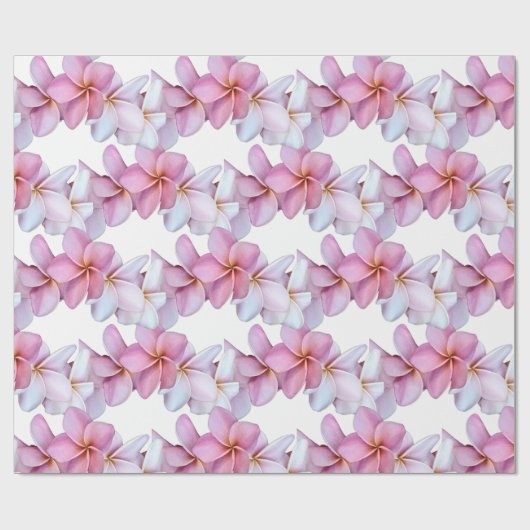 Plumeria Bloeit in Roze Cadeaupapier (Vlak)