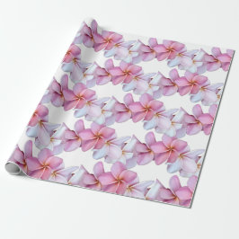 Plumeria Bloeit in Roze Cadeaupapier