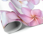 Plumeria Bloeit in Roze Cadeaupapier (Rol Hoek)