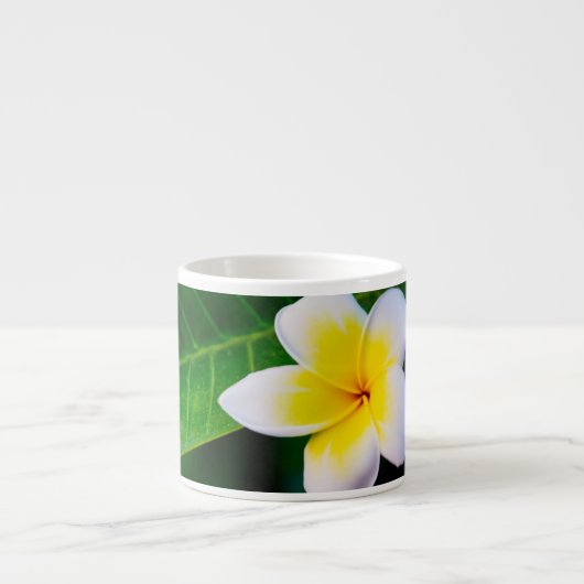 Plumeria Bloem Fotografie Espresso Kop (Voorkant)