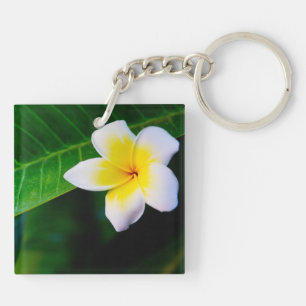 Plumeria Bloem Fotografie Sleutelhanger
