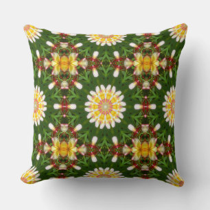 Plumeria Bloem Mandala met Tropische Symmetrie Kussen