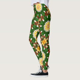 Plumeria bloem mandala met tropische symmetrie leggings