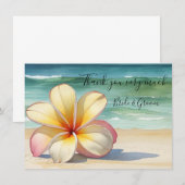 Plumeria Bloem op zand bedankkaart (Voorkant / Achterkant)