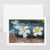 Plumeria bloem op zand dank je kaart (Voorkant / Achterkant)