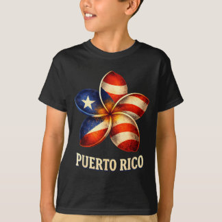 Plumeria Bloem Puerto Rico Trots Vlag T-shirt