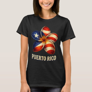 Plumeria Bloem Puerto Rico Trots Vlag T-shirt