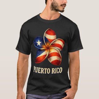 Plumeria Bloem Puerto Rico Trots Vlag T-shirt