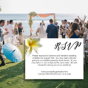 Plumeria Bloemen Online Trouw RSVP Kaarten