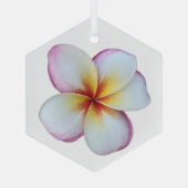 Plumeria Bloom Glass Ornament (Achterkant)
