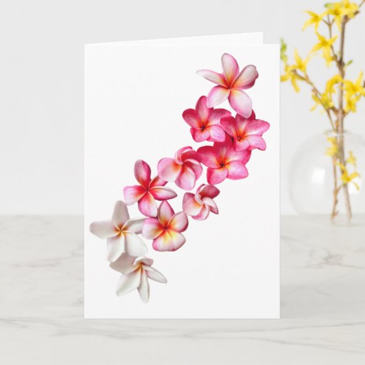 Plumeria Blooms Collage Folded Greeting Card Kaart (Gele Bloem)