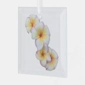Plumeria Blooms Glass Ornament (Voorkant links)