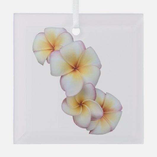 Plumeria Blooms Glass Ornament (Voorkant)
