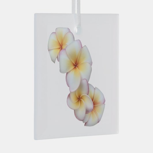 Plumeria Blooms Glass Ornament (Voorkant Rechts)
